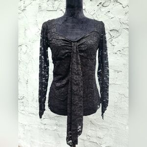 NWT Necessary Evil Long Sleeve Lace Blouse Top